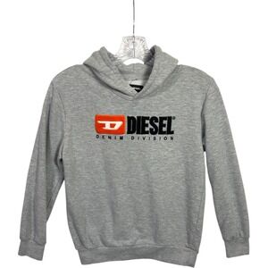 Vtg Y2K Diesel Denim Division Classic Hoodie Retro Rare Hype Gray Kids sz S 8/10